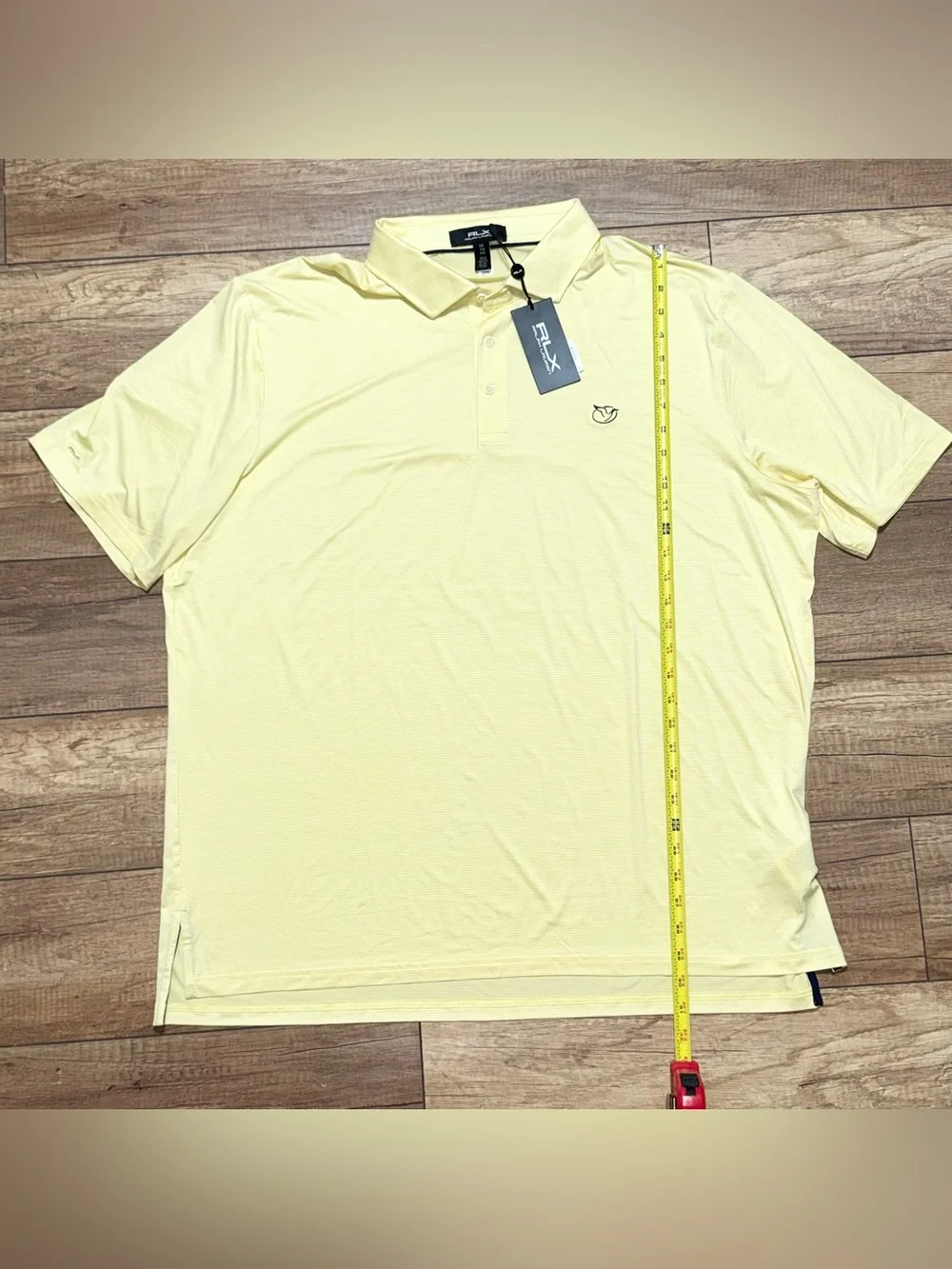 RLX Ralph Lauren Performance Moisture Wicking Yellow Golf Polo Shirt Mens 2XL
